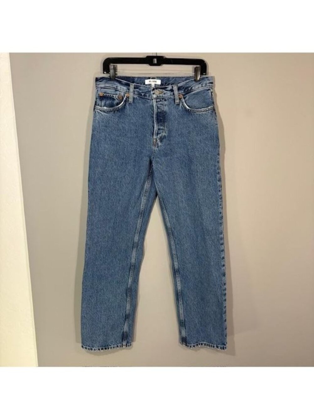 RE/DONE The Standard Jeans Womens 27 Blue Med Wash Straight 32x29.5 Denim